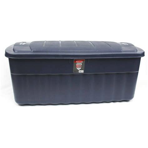 rubbermaid roughneck jumbo storage box 50 gal dark indigo metallic|rubbermaid stackable storage containers.